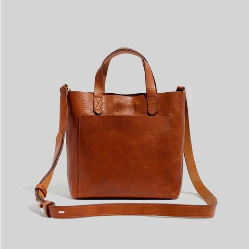 Madewell Tan Leather Zip-Top Transport Crossbody